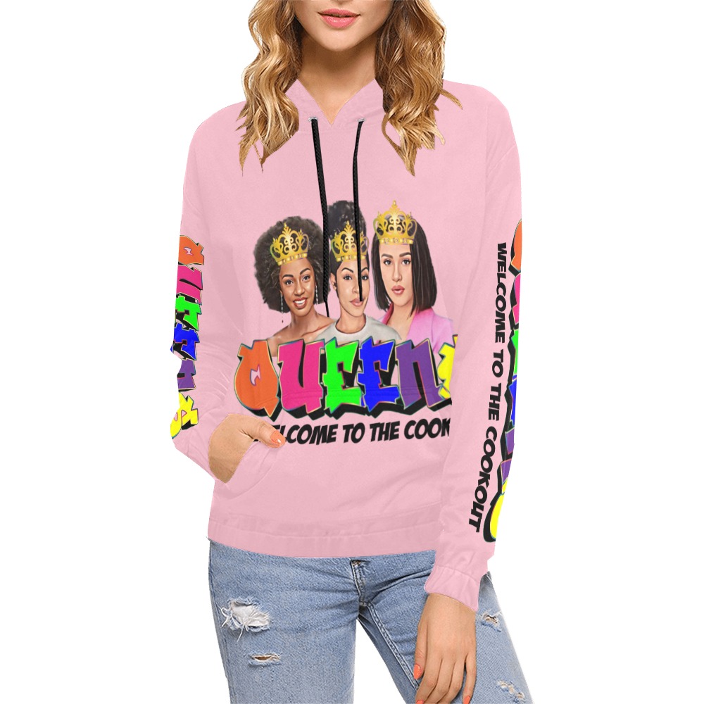 Queens Cookout Hoodie All Over Print Hoodie for Women (USA Size) (Model H13)