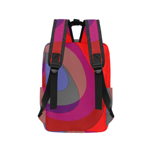Red Abstract 714 Twin Handle Backpack (Model 1732)