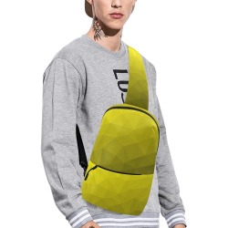 Yellow gradient geometric mesh pattern Chest Bag (Model 1678)