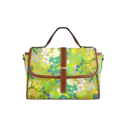 vintage retro floral in shades of green