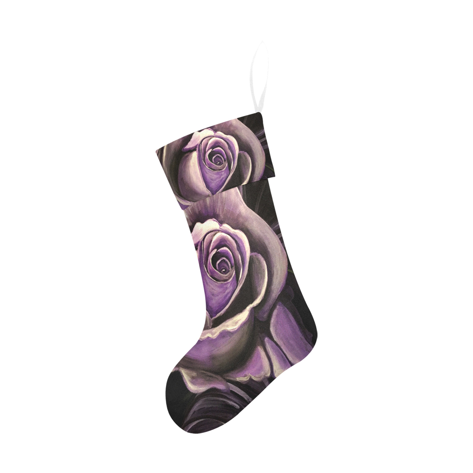 Purple Rose Christmas Stocking