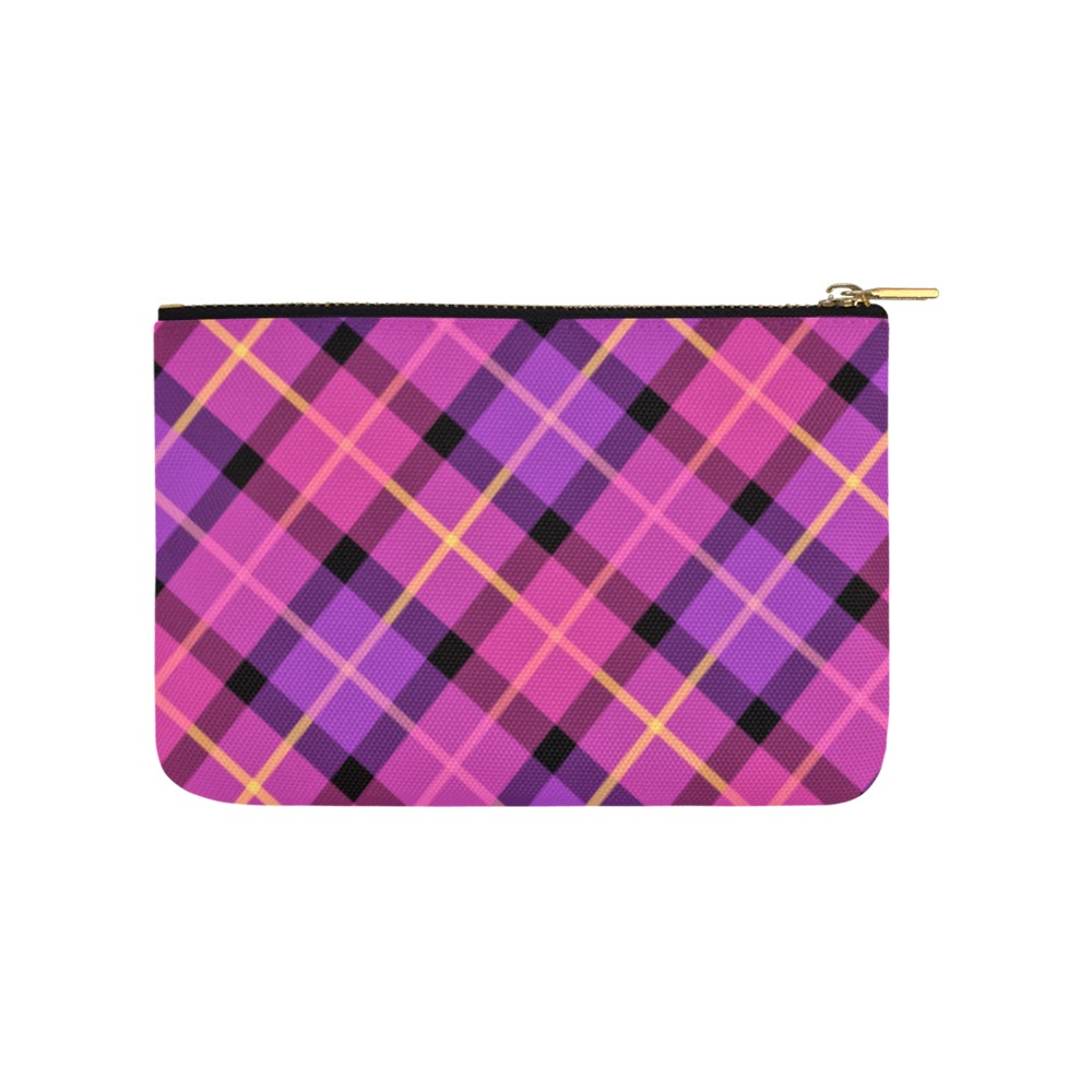 Plaid in Pink and Purple Carry-All Pouch 9.5''x6''