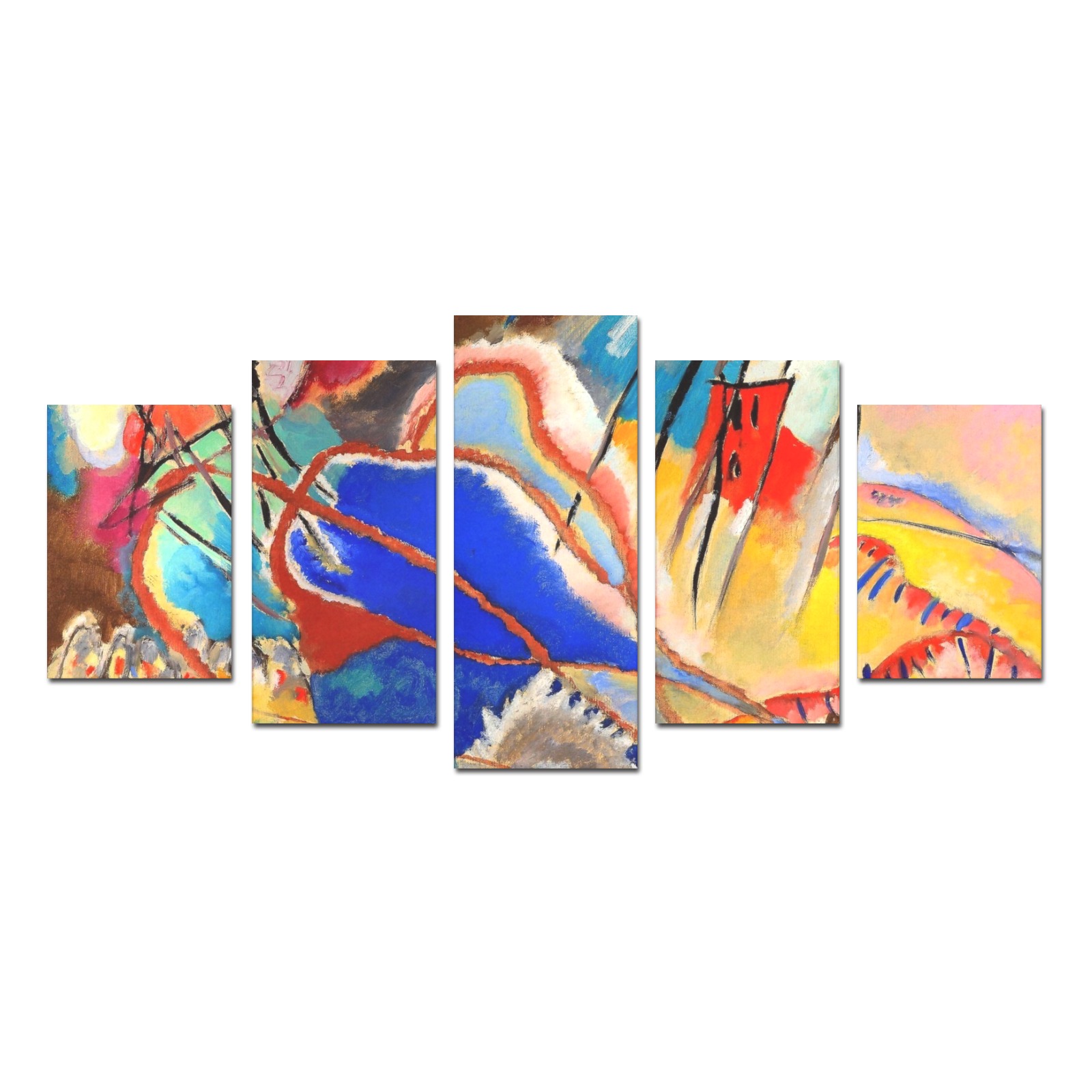 Wassily Kandinsky-Improvisation No. 30 (Cannons) Canvas Print Sets D (No Frame)