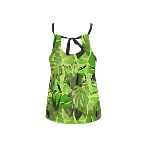 Tropical Jungle Leaves Camouflage Loose Fit Halter Neck Top (Model T68)