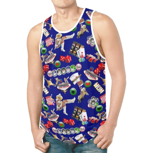 Las Vegas Icons Gamblers Delight / Blue New All Over Print Tank Top for Men (Model T46)