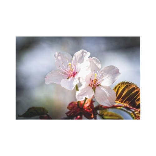 Two absolutely beautiful sakura cherry flowers. Polyester Peach Skin Wall Tapestry 90"x 60"