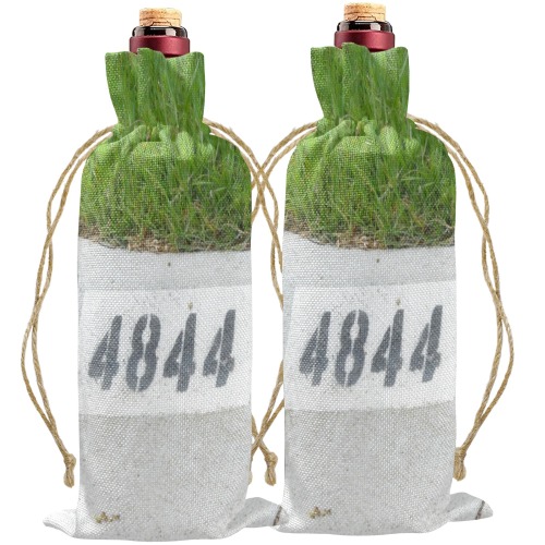 Street Number 4844 Linen Wine Bottle Bag