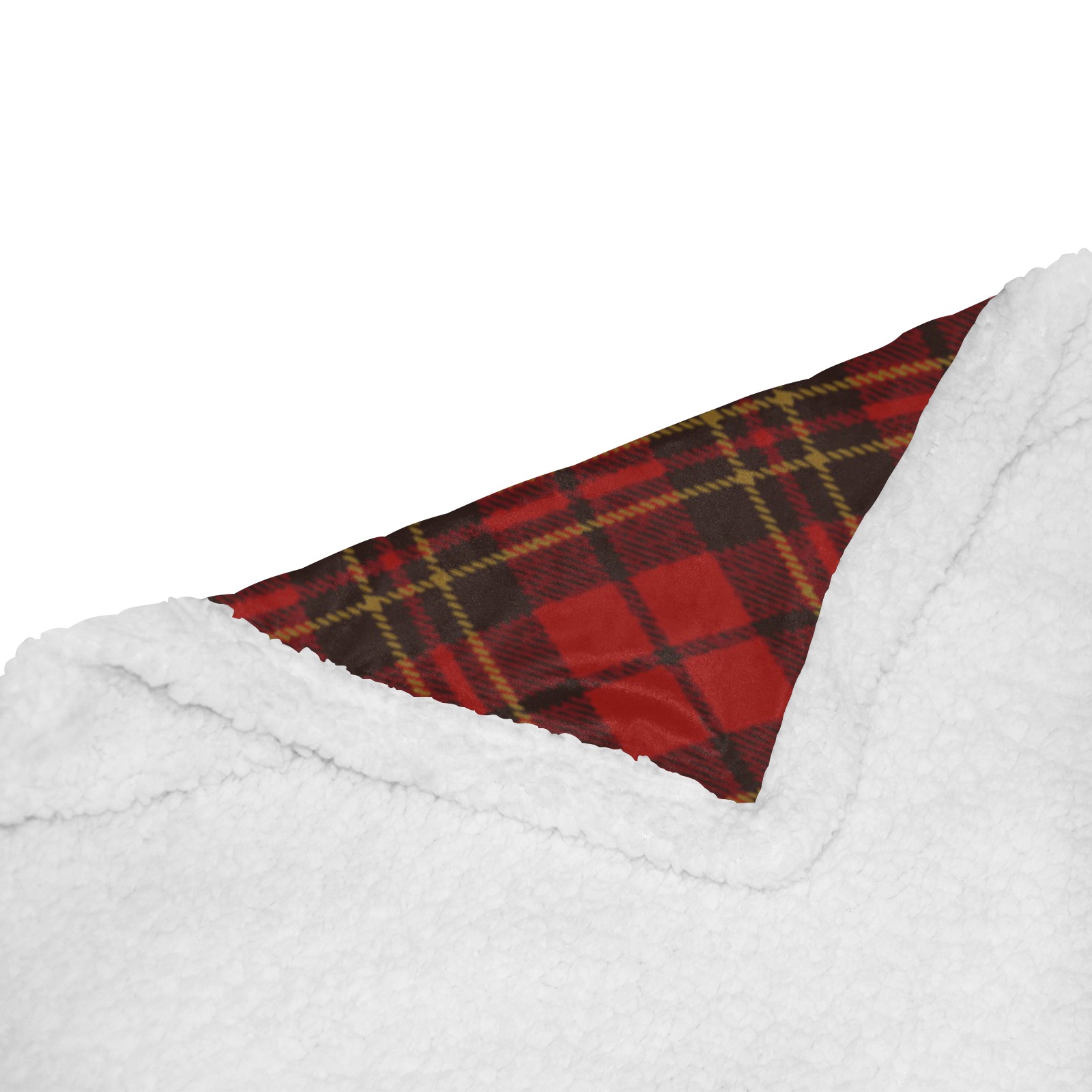 Red tartan plaid winter Christmas pattern holidays Double Layer Short Plush Blanket 50"x60"