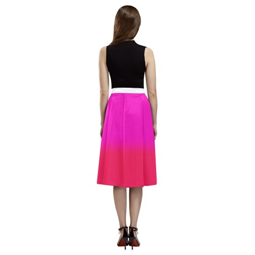 Ombre Pinks Mnemosyne Women's Crepe Skirt (Model D16)