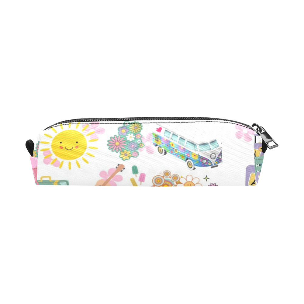 Hippie Summer Holiday Travel Vacation Artwork Design Pencil Pouch/Small (Model 1681)