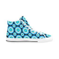 Concentric circles - Blues Vancouver H Women's Canvas Shoes (1013-1)
