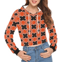 Arabesque All Over Print Crop Hoodie for Women (Model H22)