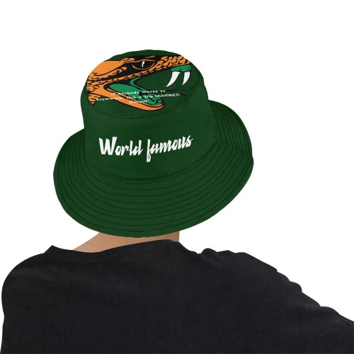 Big 100 Bucket Green All Over Print Bucket Hat for Men