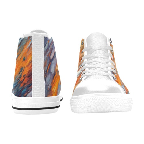 Abstract art of Jupiter atmosphere. Warm colors Men’s Classic High Top Canvas Shoes (Model 017)