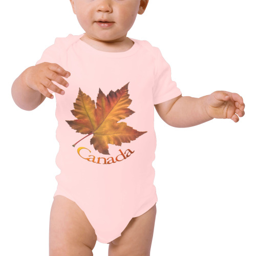 Baby Canada Maple Leaf Baby Powder Organic Short Sleeve One Piece (Model T28)