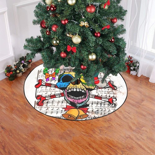 Christmas Skull by Nico Bielow Christmas Tree Skirt 47" x 47"