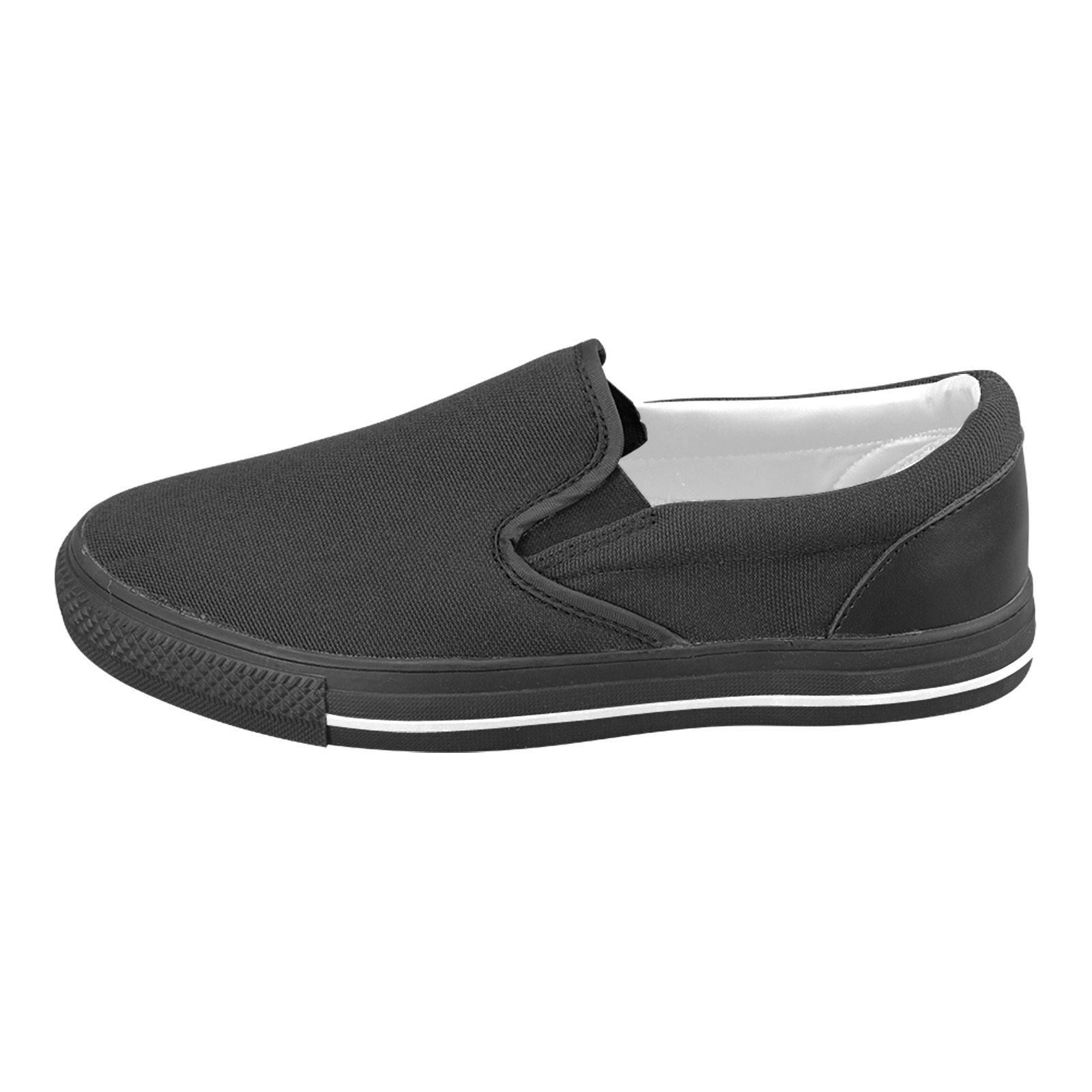 color black Men's Slip-on Canvas Shoes (Model 019)