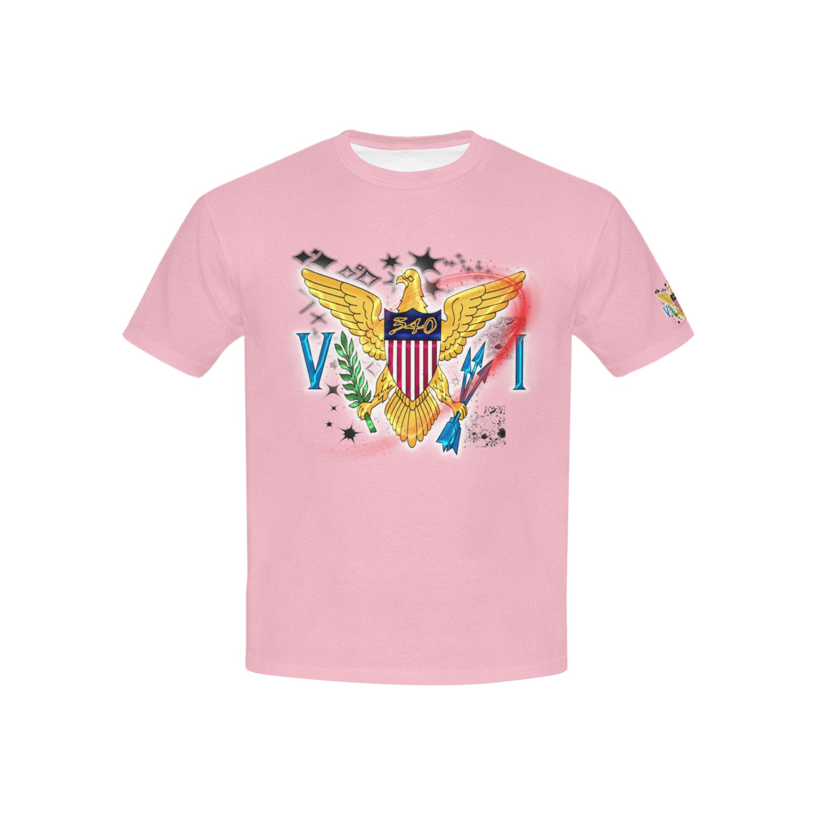 TRENDY LIONESS COUTURE VI FLAG  KIDS PINK TEE Kids' All Over Print T-shirt (USA Size) (Model T40)