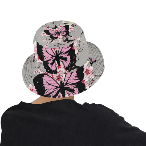 Cherry Blossom Butterflies Unisex Summer Bucket Hat