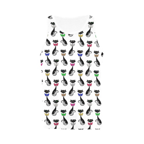 Black Cats Wearing Bow Ties All Over Print Tank Top for Men (Model T43)