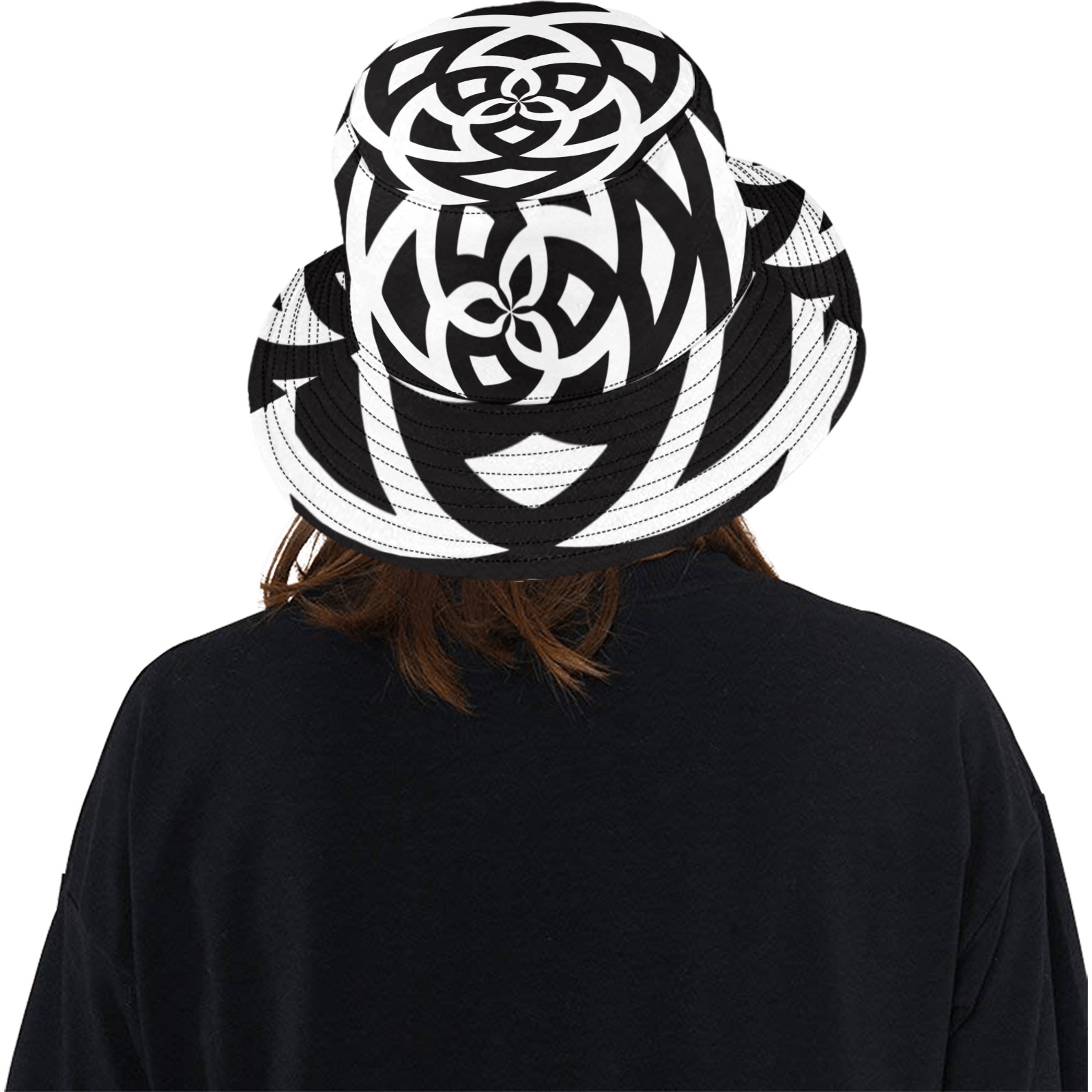 FRACTOBERRY BLACK AND WHITE BUCKET HAT Unisex Summer Bucket Hat