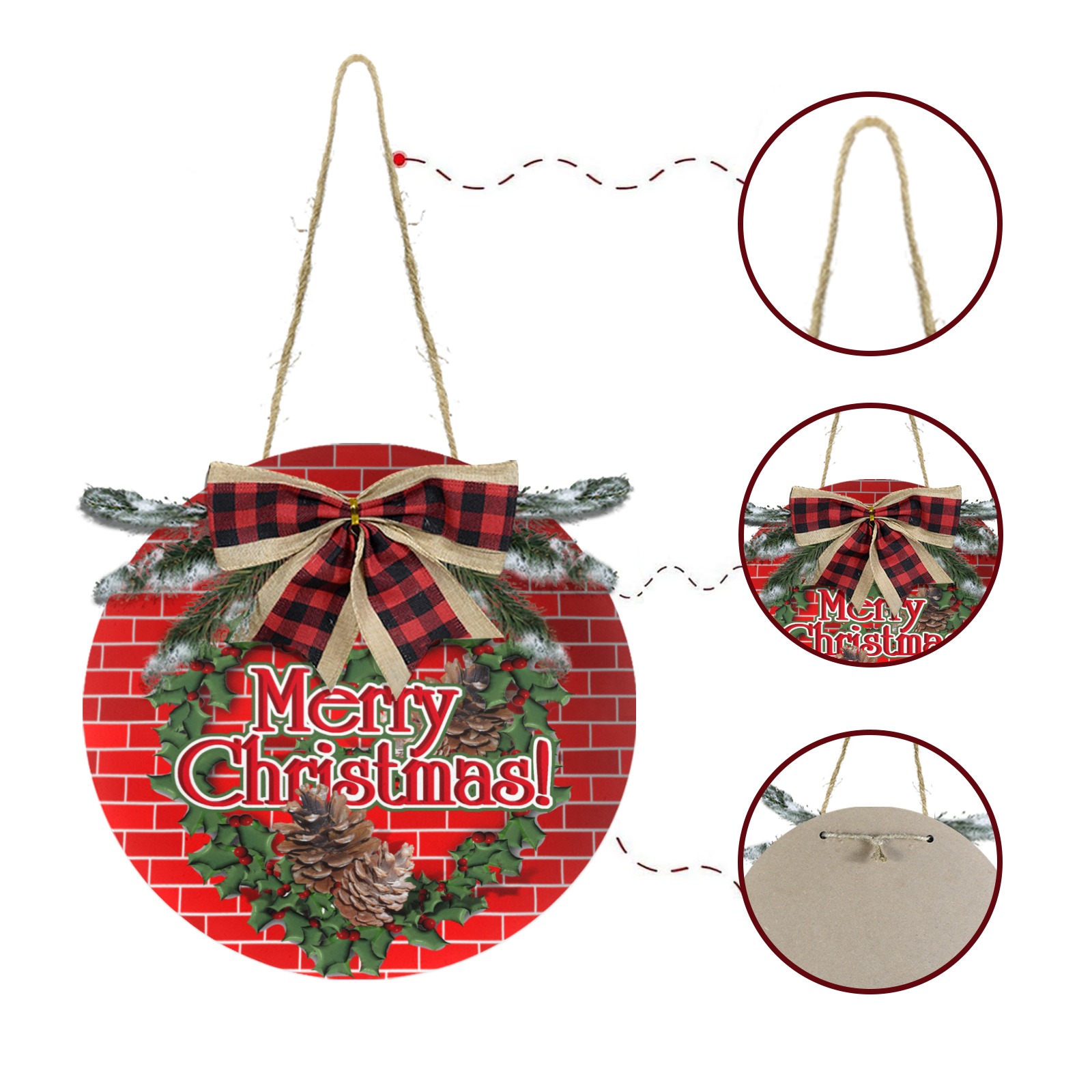 Christmas Bricks Heart Wreath Christmas Door Hanger (11.8inch)