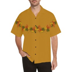 Golden Autumn Leaves - Gold Hawaiian Shirt (Model T58)