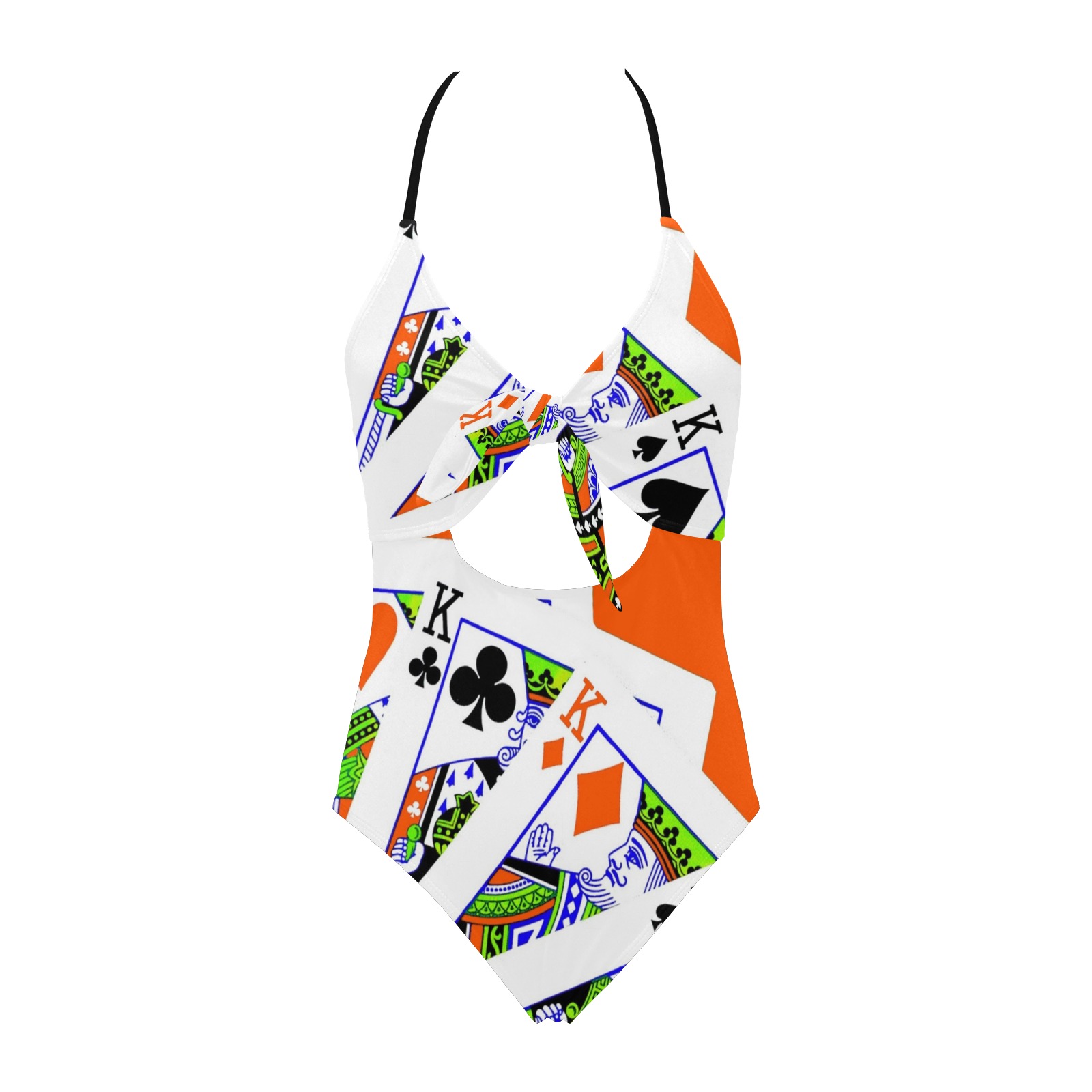 FOUR KINGS (2) Backless Hollow Out Bow Tie Swimsuit (Model S17)