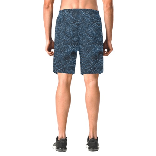 Leather Blue by Fetishworld Men's All Over Print Elastic Beach Shorts (Model L20)