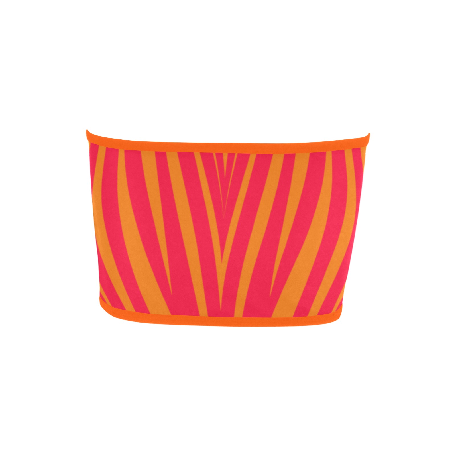 Zebrah geometrical orange fucsia Bandeau Top