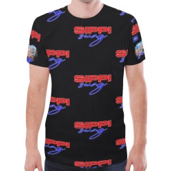 Sippi Swag Pattern Black New All Over Print T-shirt for Men (Model T45)