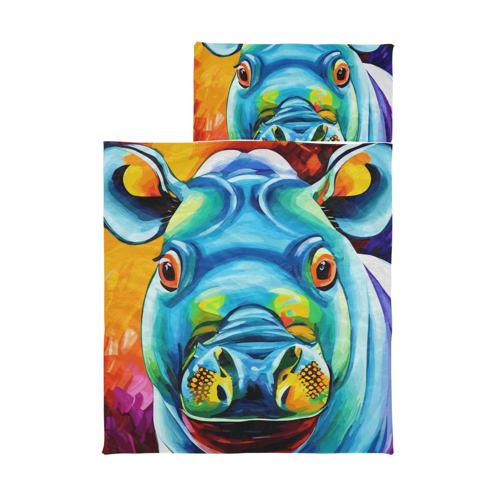 Hippopotamus Funny Colorful Animal Art Kids' Sleeping Bag