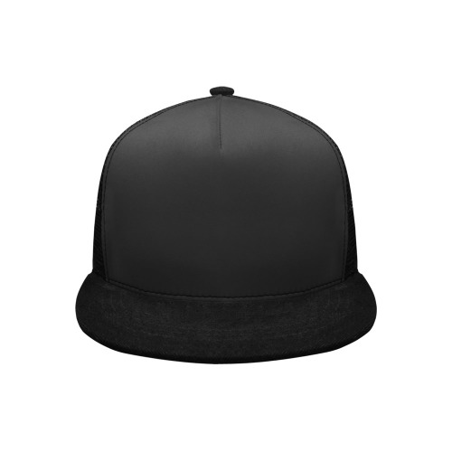 black cap Trucker Hat H (Front Panel Customization)