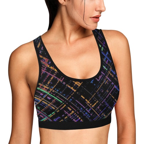 Criss-cross Pattern (Multi-colored) Women's All Over Print Sports Bra (Model T52)