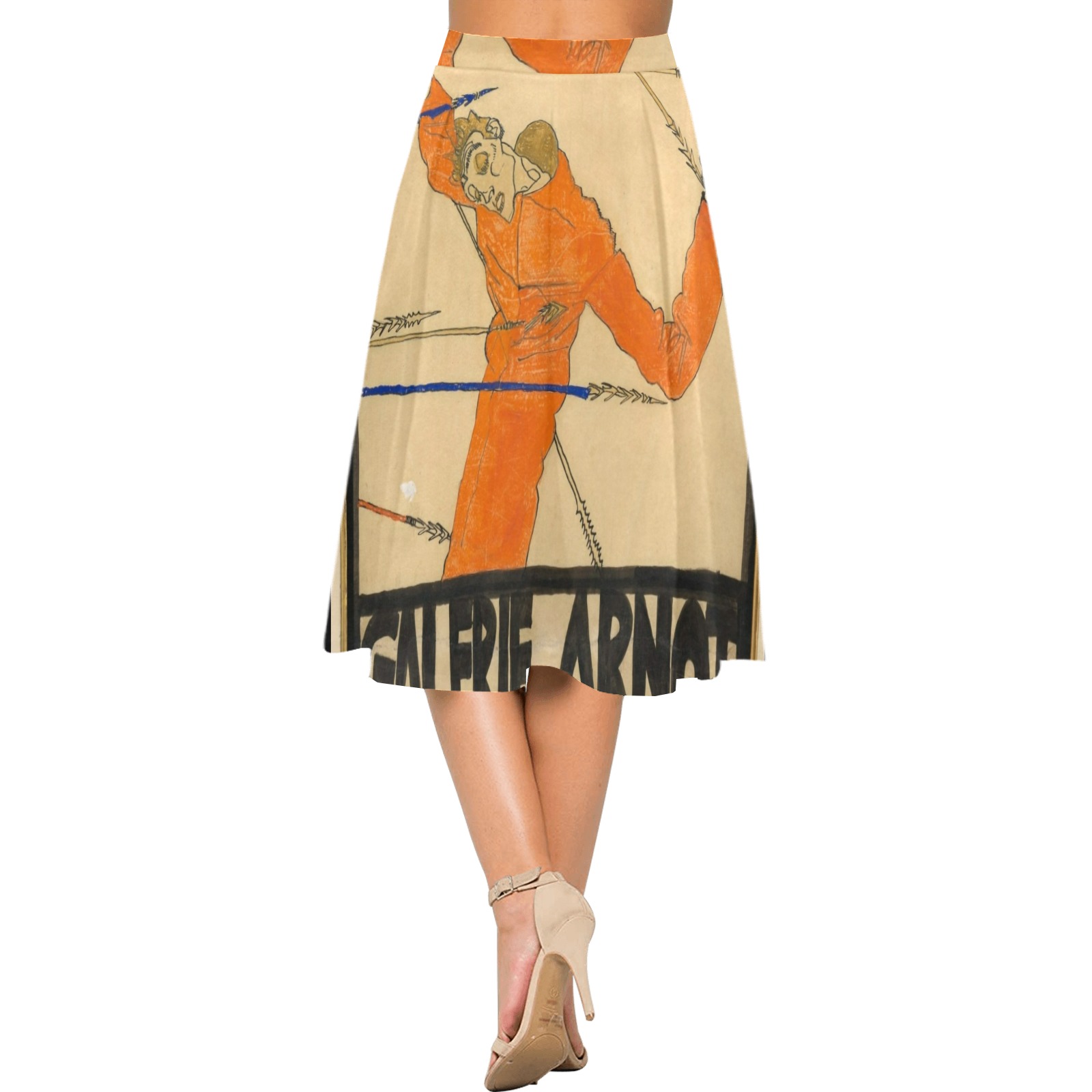 Egon Shnell Poster Mnemosyne Women's Crepe Skirt (Model D16)