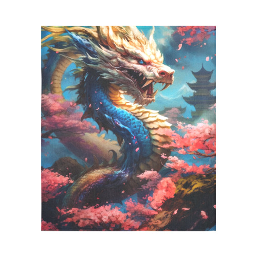 dragon world tapestry Cotton Linen Wall Tapestry 51"x 60"