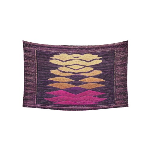abstract violet, yellow and pink Cotton Linen Wall Tapestry 60"x 40"