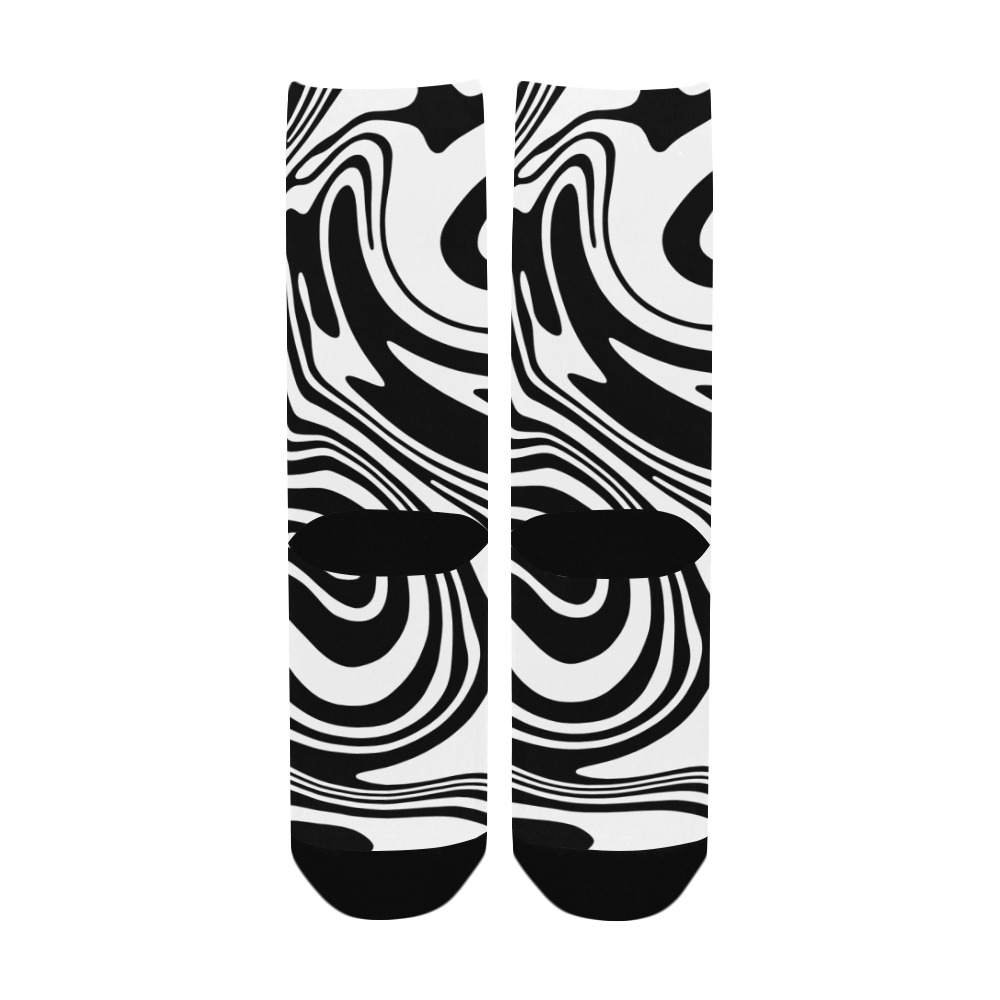 Black and White Marble Women's Custom Socks