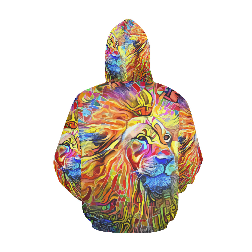 Bold as a Lion All Over Print Hoodie for Women (USA Size) (Model H13)