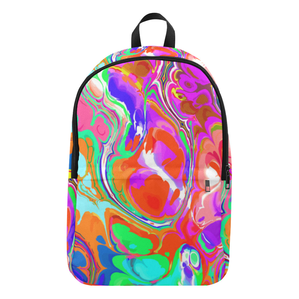 Psychedelic Abstract Marble Artistic Dynamic Paint Art Fabric Backpack for Adult (Model 1659)
