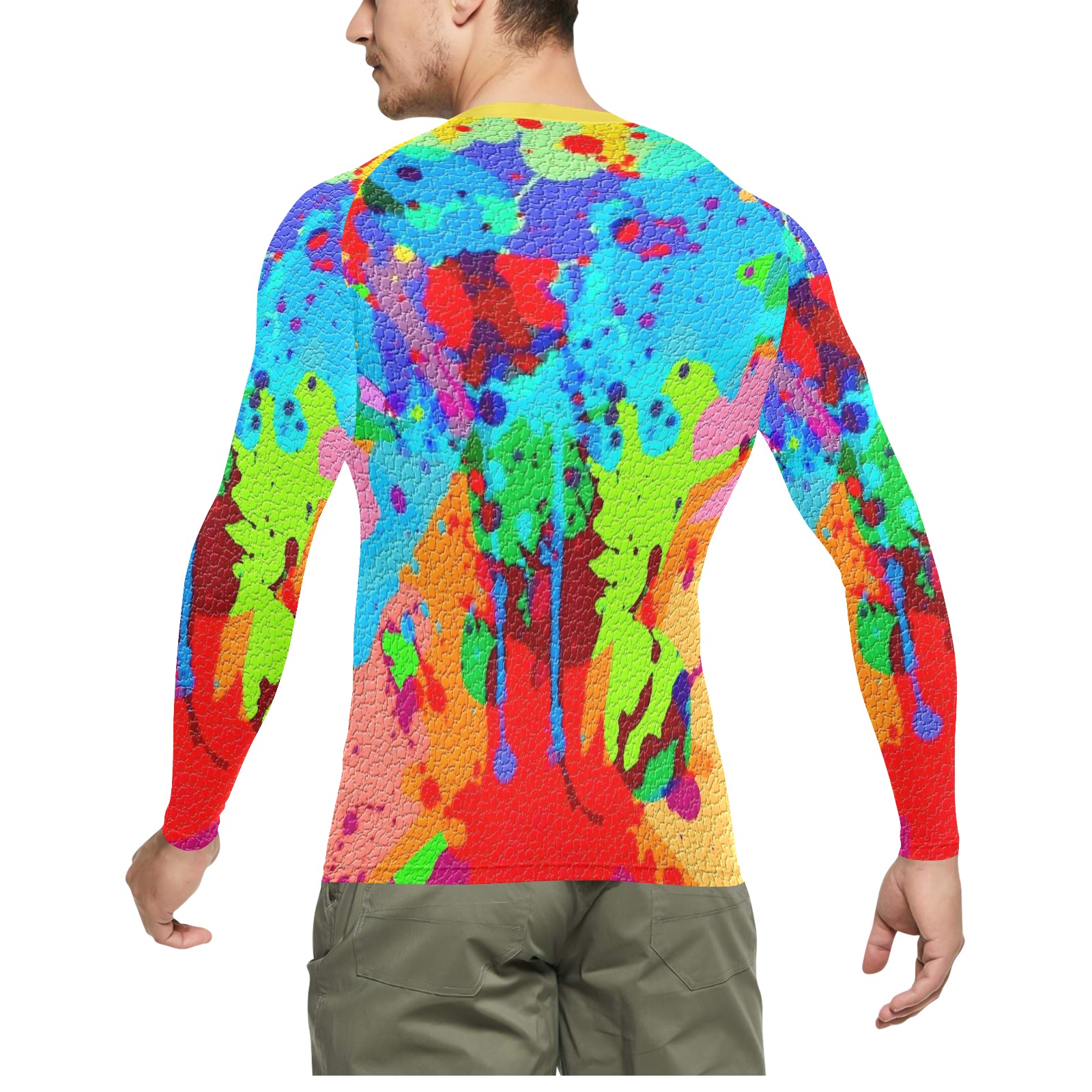 Color de Pop by Nico Bielow Men's Long Sleeve Swim Shirt (Model S39)