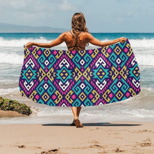 Abstract Pattern Colorful Beach Towel 32"x 71"
