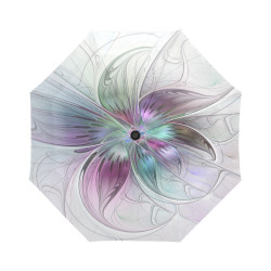 Colorful Abstract Flower Modern Floral Fractal Art Auto-Foldable Umbrella (Model U04)