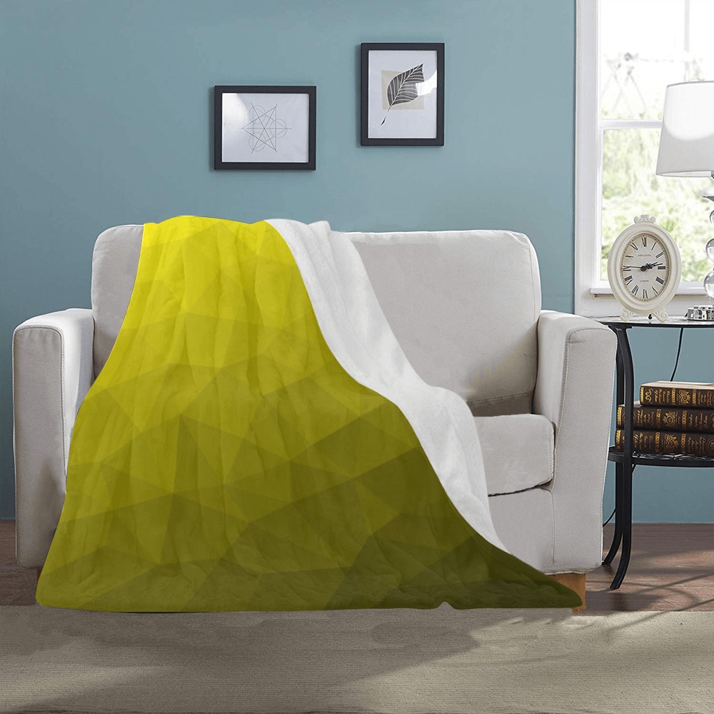 Yellow gradient geometric mesh pattern Ultra-Soft Micro Fleece Blanket 40"x50"