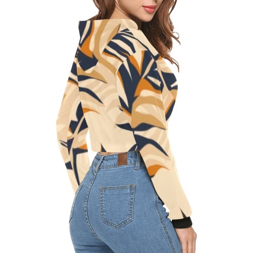 bb 4t4y All Over Print Crop Hoodie for Women (Model H22)