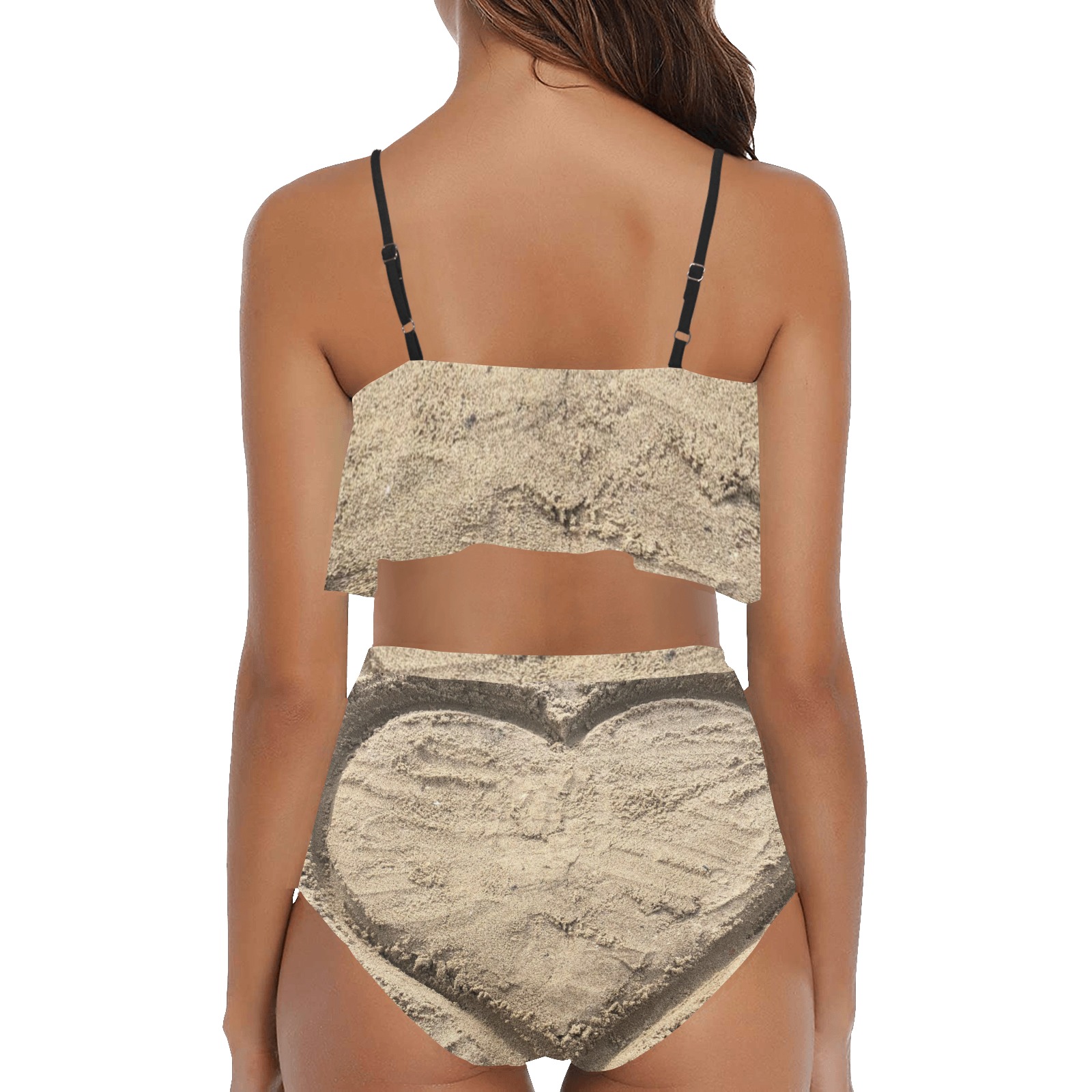 Love in the Sand Collection High Waisted Ruffle Bikini Set (Model S13)