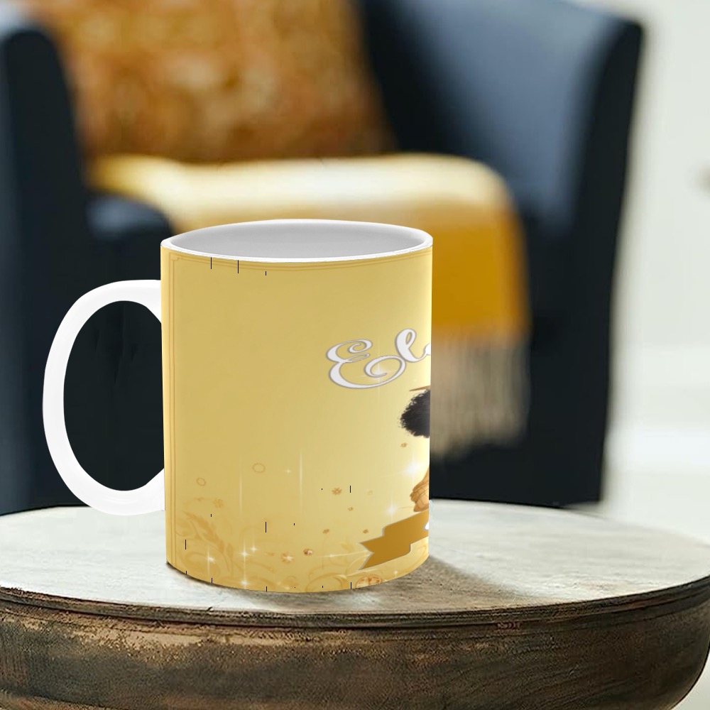 yellowfedorawomandesign cup White Mug(11OZ)