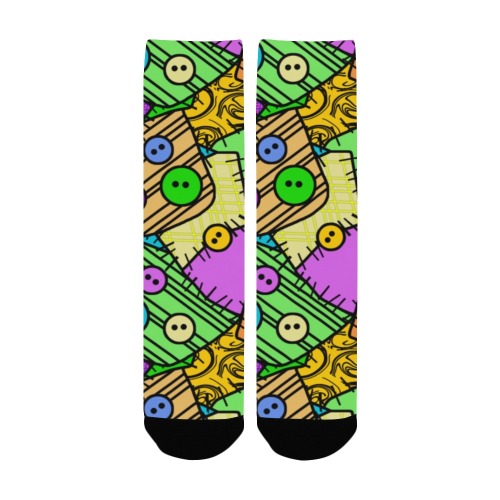 Sally Buttons and Patches Halloween Custom Socks for Women