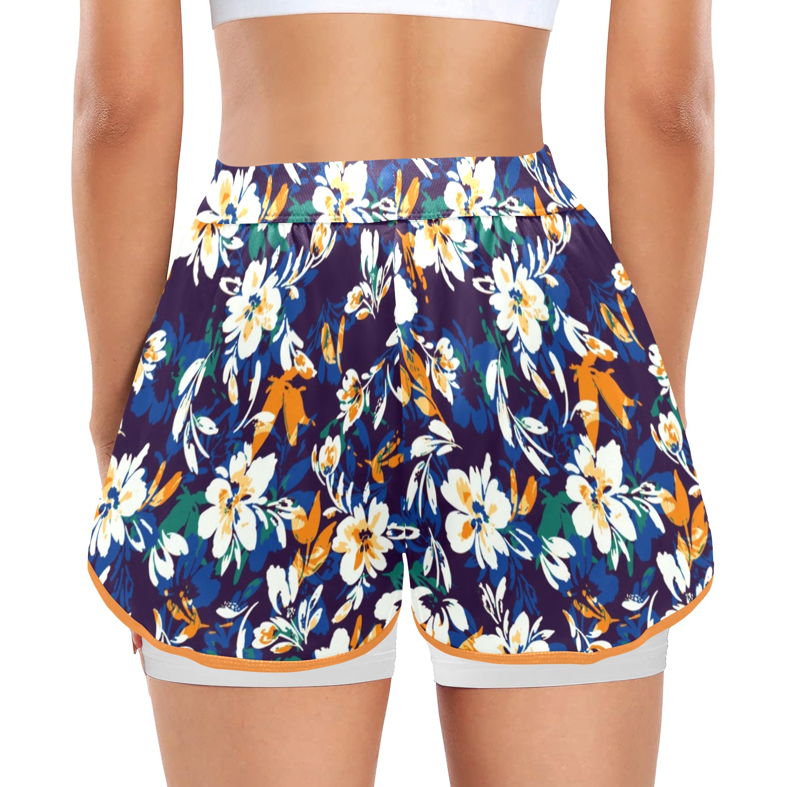 Floral garden modern 001 Women's Sports Shorts with Compression Liner (Model L63)