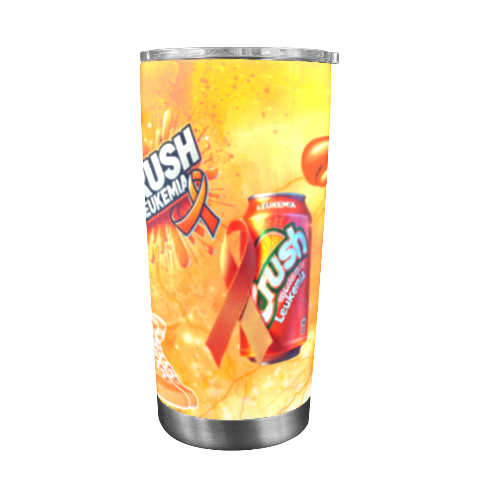 crush Leukemia mug 1 20oz Mobile Tumbler with Clear Slide Lid